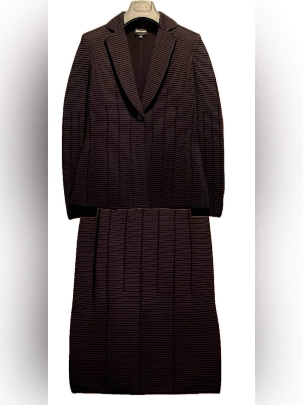 Giorgio Armani Midnight Navy Midi Skirt Suit J: 10, S: 8